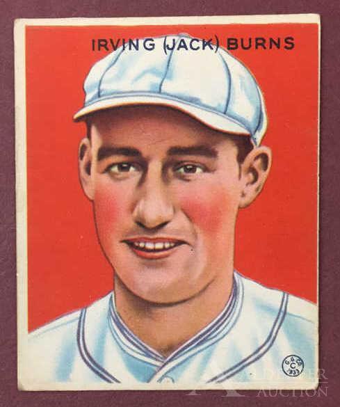 Irving (Jack) Burns Baseball Card (1 of 2)
