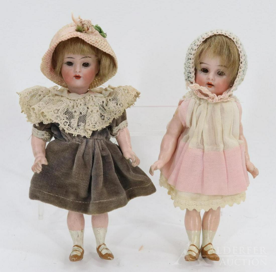 GERMAN BISQUE HEAD DOLLS, 13" AND UNDER. (1 of 9)
