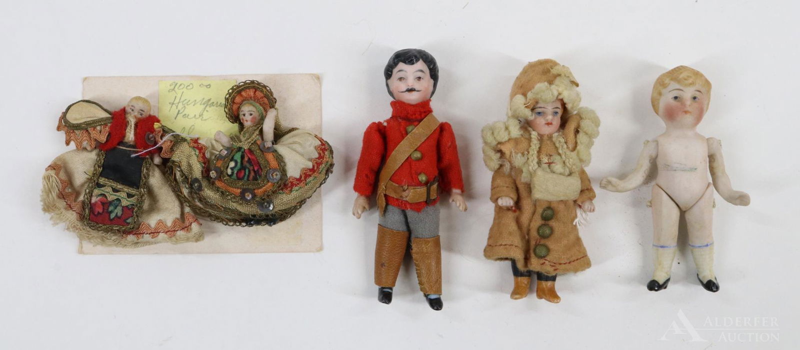 LOT OF ALL BISQUE DOLLS. (1 of 9)