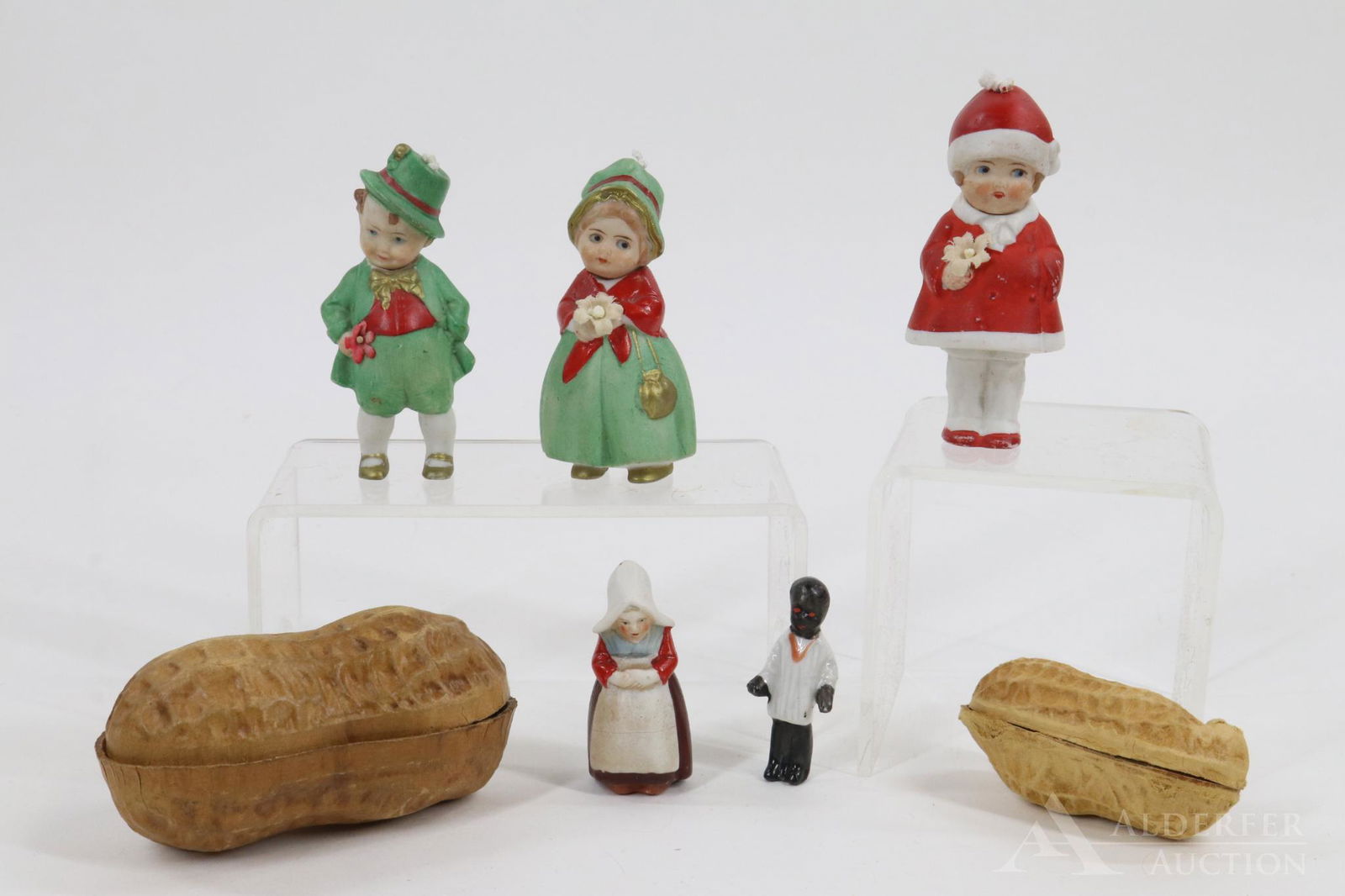 LOT OF ALL BISQUE DOLLS. (1 of 14)