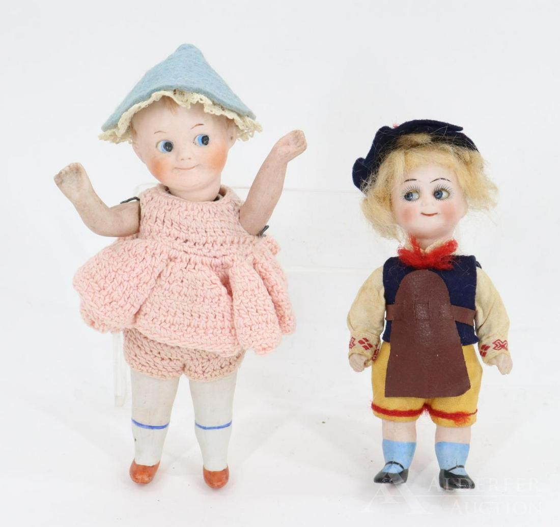 LOT OF ALL BISQUE DOLLS. (1 of 9)