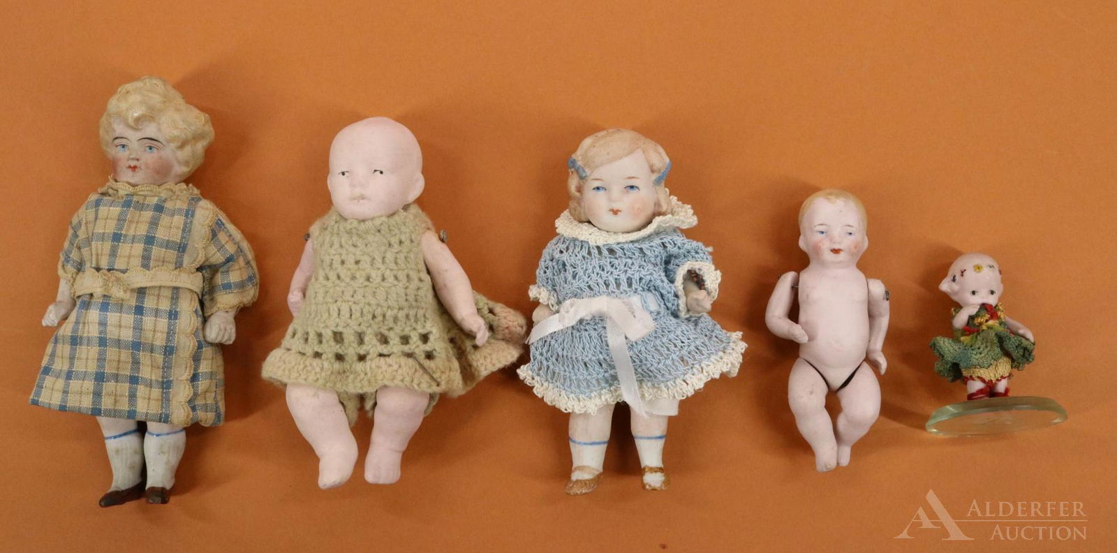 LOT OF ALL BISQUE DOLLS. (1 of 14)