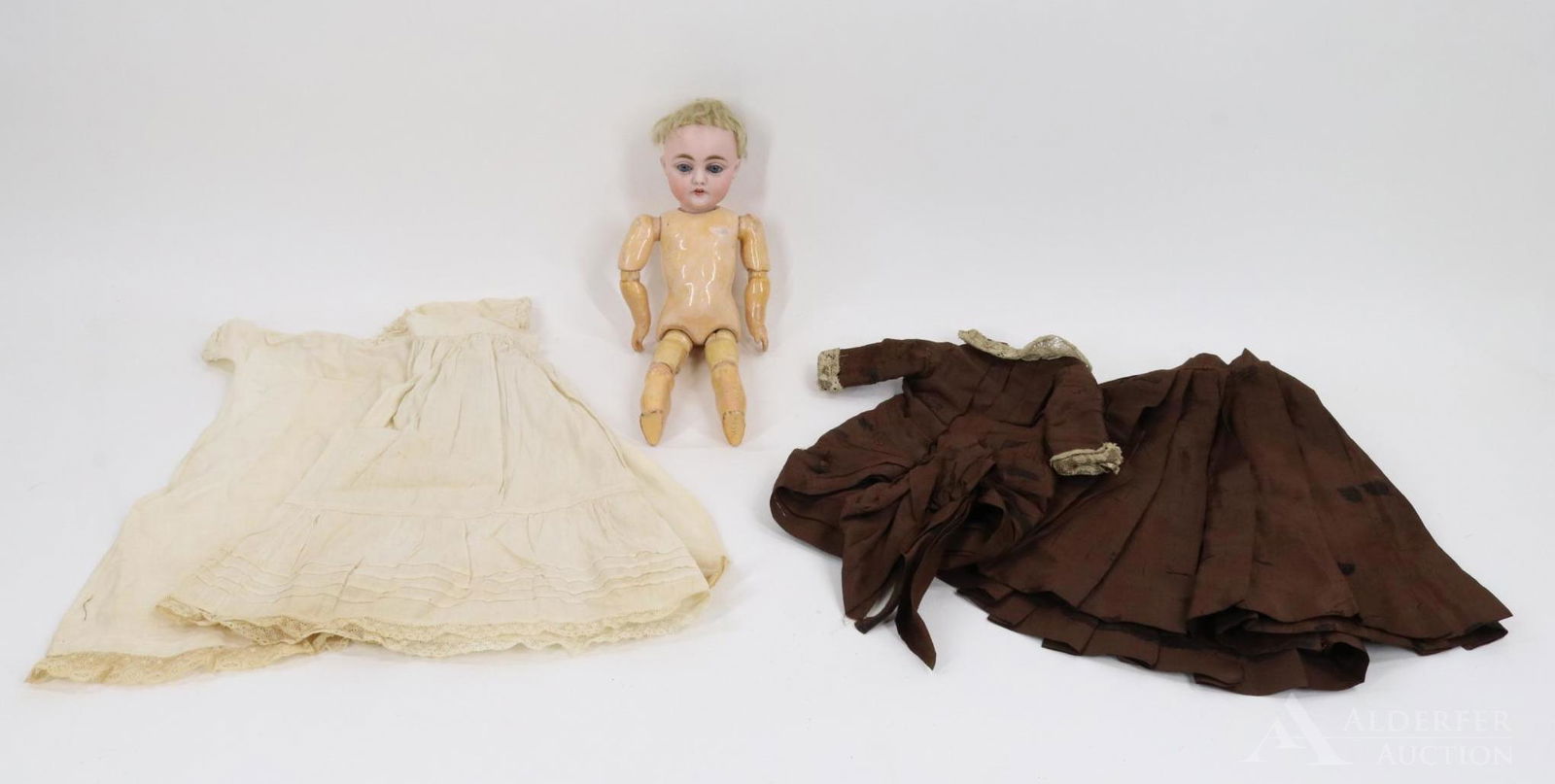 GERMAN BISQUE HEAD DOLL, 13" AND UNDER. (1 of 12)