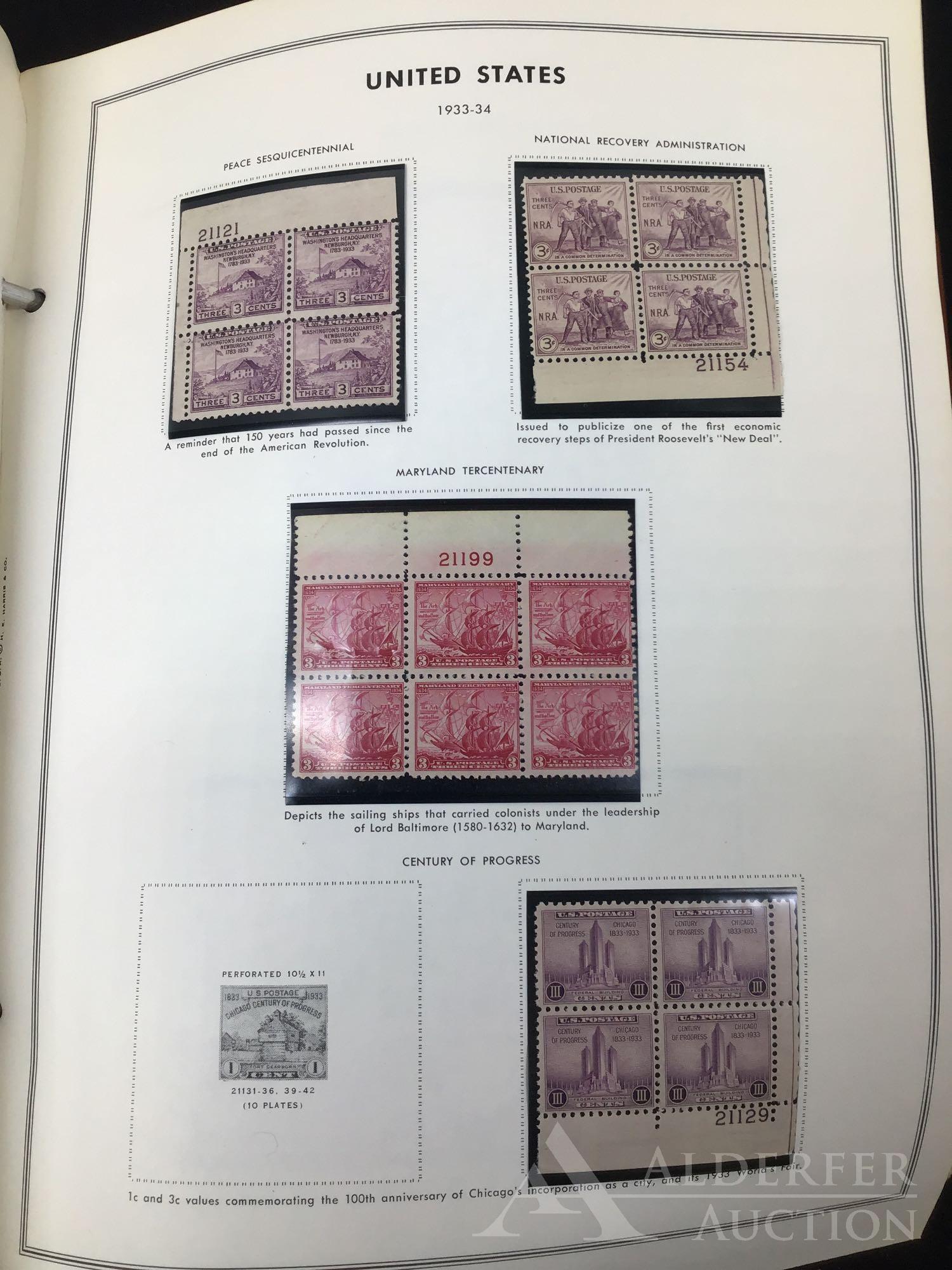US Stamps - 20's - 70's Plate Blocks (1 of 5)