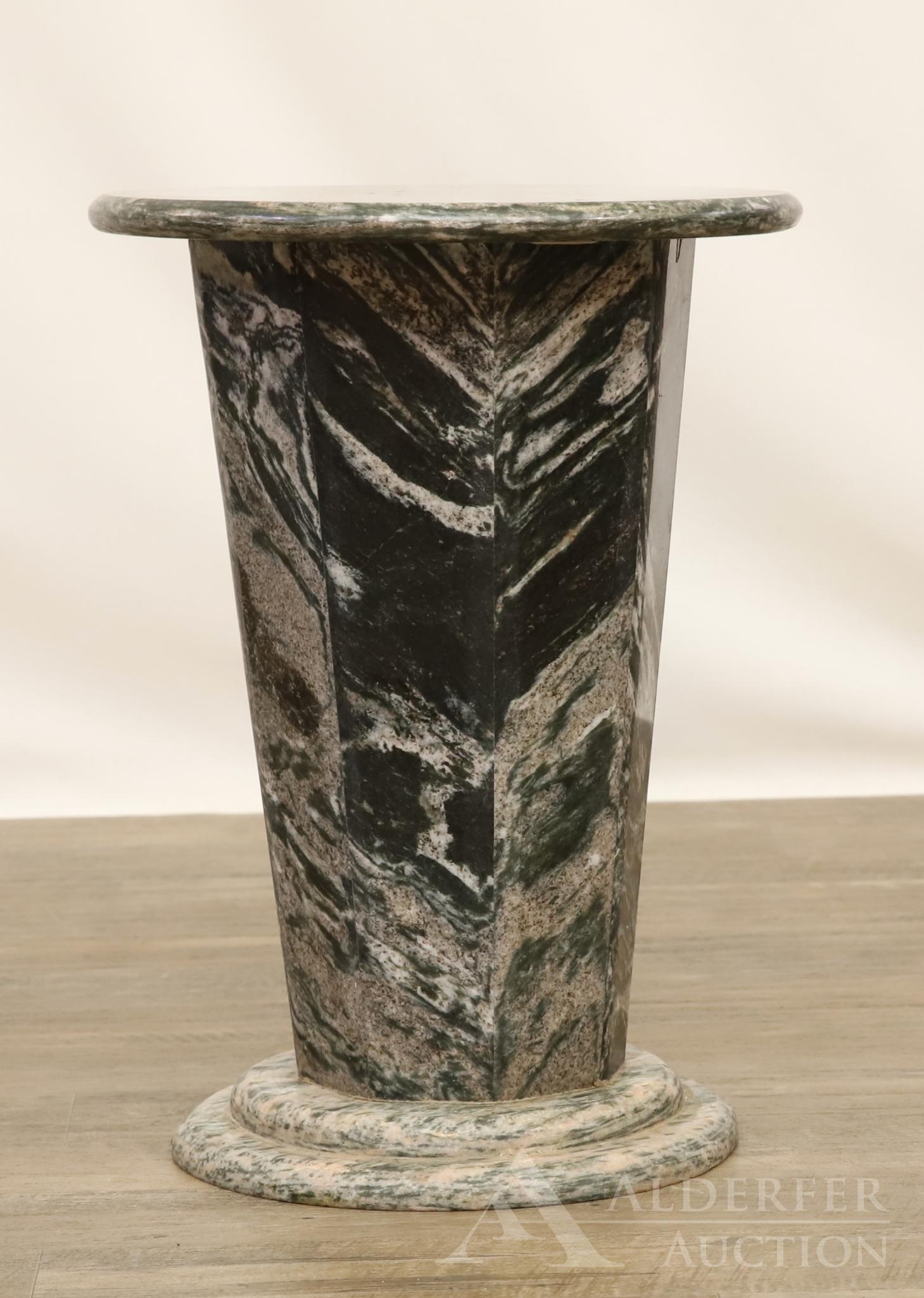 Green and Swirl Marble Pedestal (1 of 6)