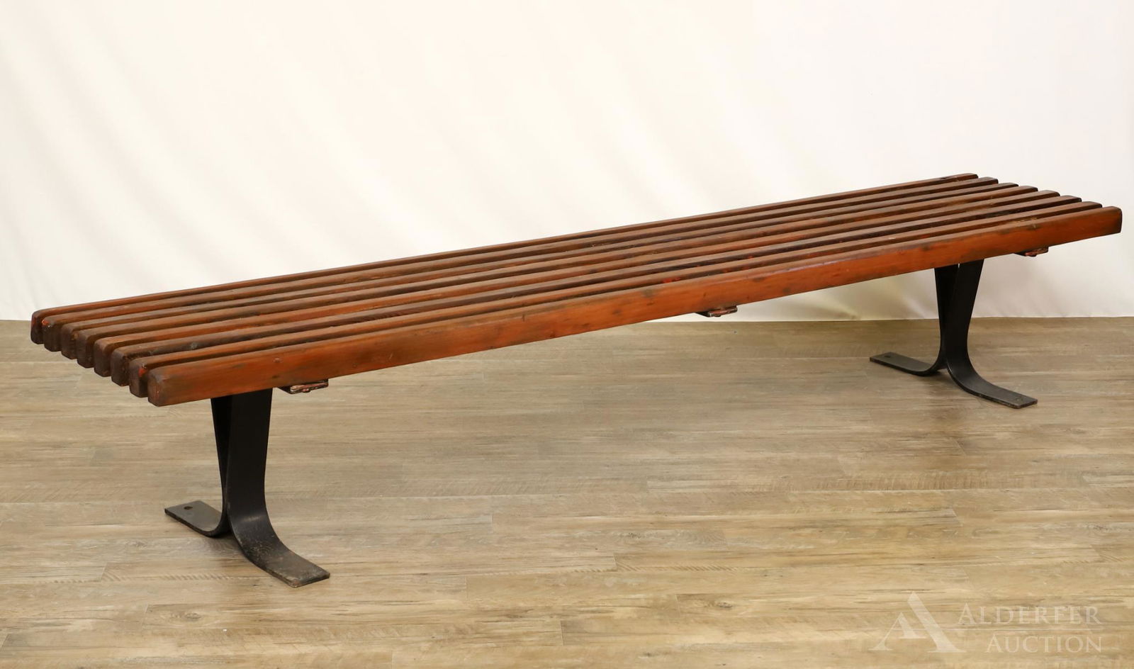 Mid-Century Modern Slatted Bench (1 of 10)