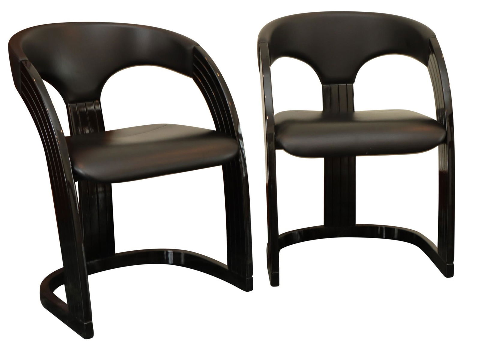 Italian Post Modern Leather Arm Chairs (1 of 5)