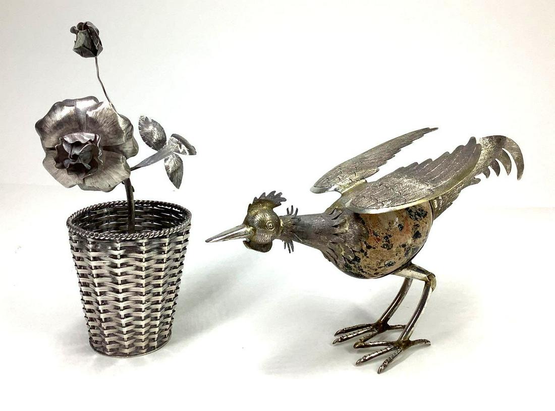 Taxco Sterling Silver Plant and Basket, Alfredo (1 of 12)