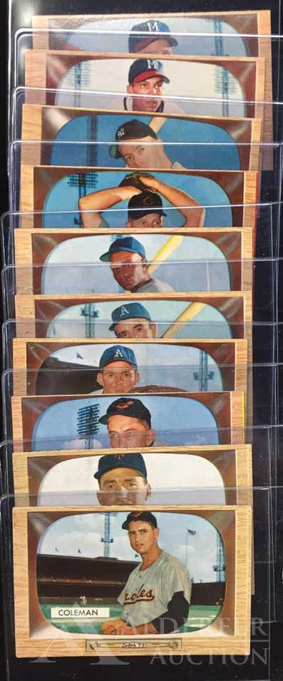 1955 Bowman Baseball Cards (10): Different 1955 Bowman baseball cards (10) - #2 Al Dark, #3 Joe Coleman, #4 Eddie Waitkus, #5 Jim Robertson, #6 Pete Suder, #7 Gene Baker, #8 Warren Hacker, #9 Gil Mc Dougald, #11 Billy Burton & #12 A