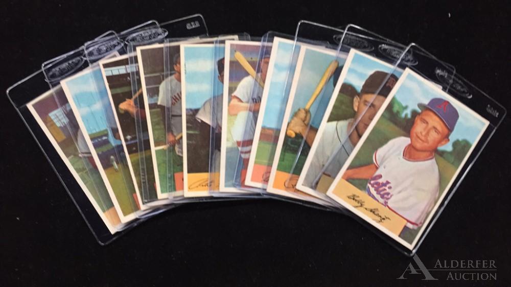 1954 Bowman baseball cards (10): Different 1954 Bowman baseball cards(10) - #12 Roy McMilliam, #14 Gerry Staley, #16 Jim Wilson, #17 Tom Gorman, #18 Walter "Hoot" Evers, #19 Bobby Shantz, #20 Art Houtteman, #22 Sam Mete, #23 Harvey K