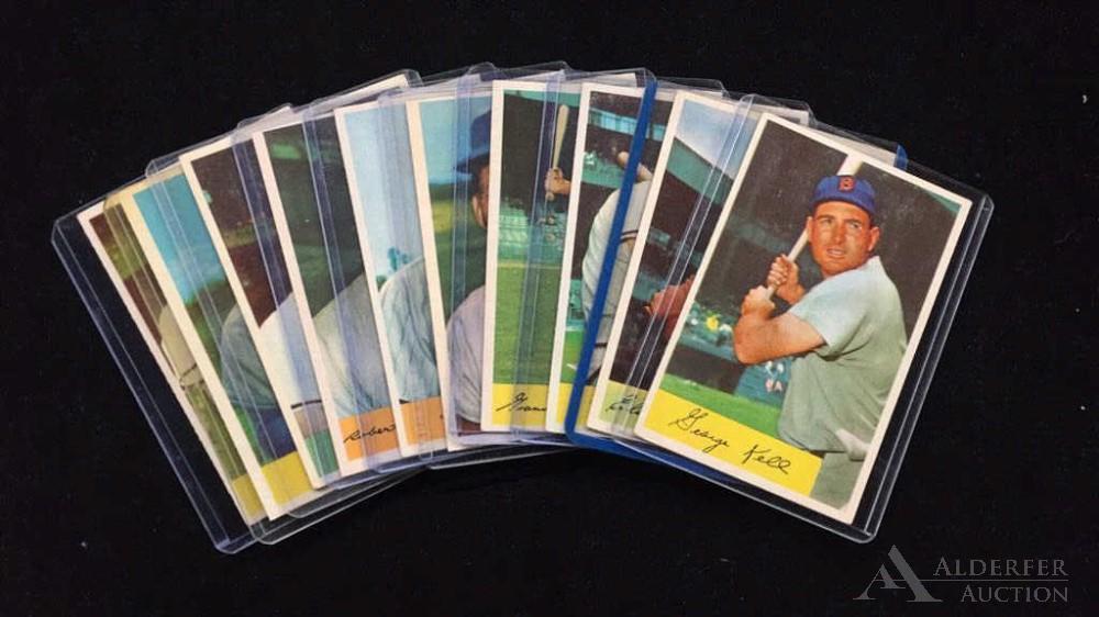 1954 Bowman baseball cards (10): Different 1954 Bowman baseball cards(10) - #40 Gil Coan, #41 Al Dark, #42 Billy Loes, #43A Bob Friend (20 shutout variation), #44 Harry Perkowski, #46 Rip Repulski, #47 Granny Hamner, #48 Jack Dittmer