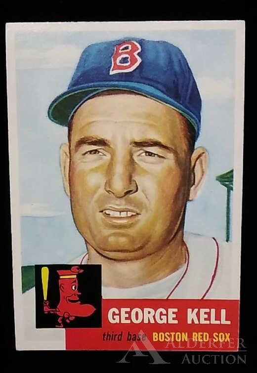 1953 Topps George Kell baseball card: Boston Red Sox Hall of Fame third baseman George Kell 1953 Topps #138 baseball card(sharp corners, real nice centering, investment grade)