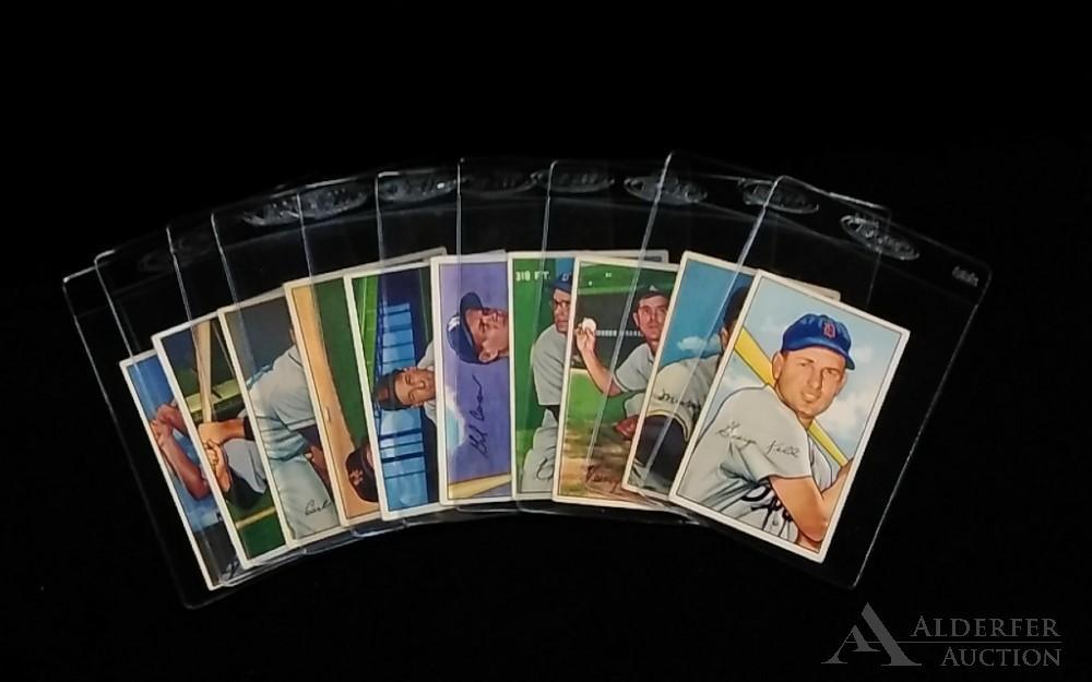 1952 Bowman baseball cards (10): Different 1952 Bowman baseball cards(10) - #39 Vic Wertz, #45 Johnny Pesky, #46 Carl Scheib, #49 Jim Hearn, #50 Gerry Staley, #51 Gil Coan, #56 Clyde Kink, #58 Hank Majeski #59 Murray Dickson & #75 Ha