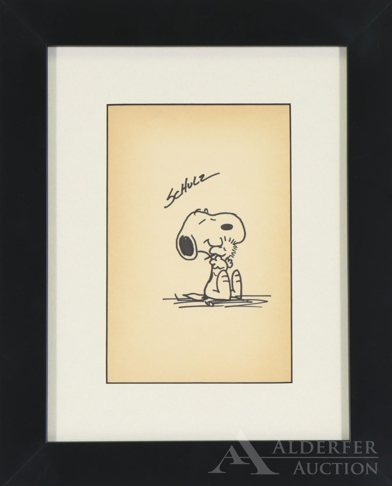 Peanuts Original Marker Drawing, Snoopy & Woodstock (1 of 4)