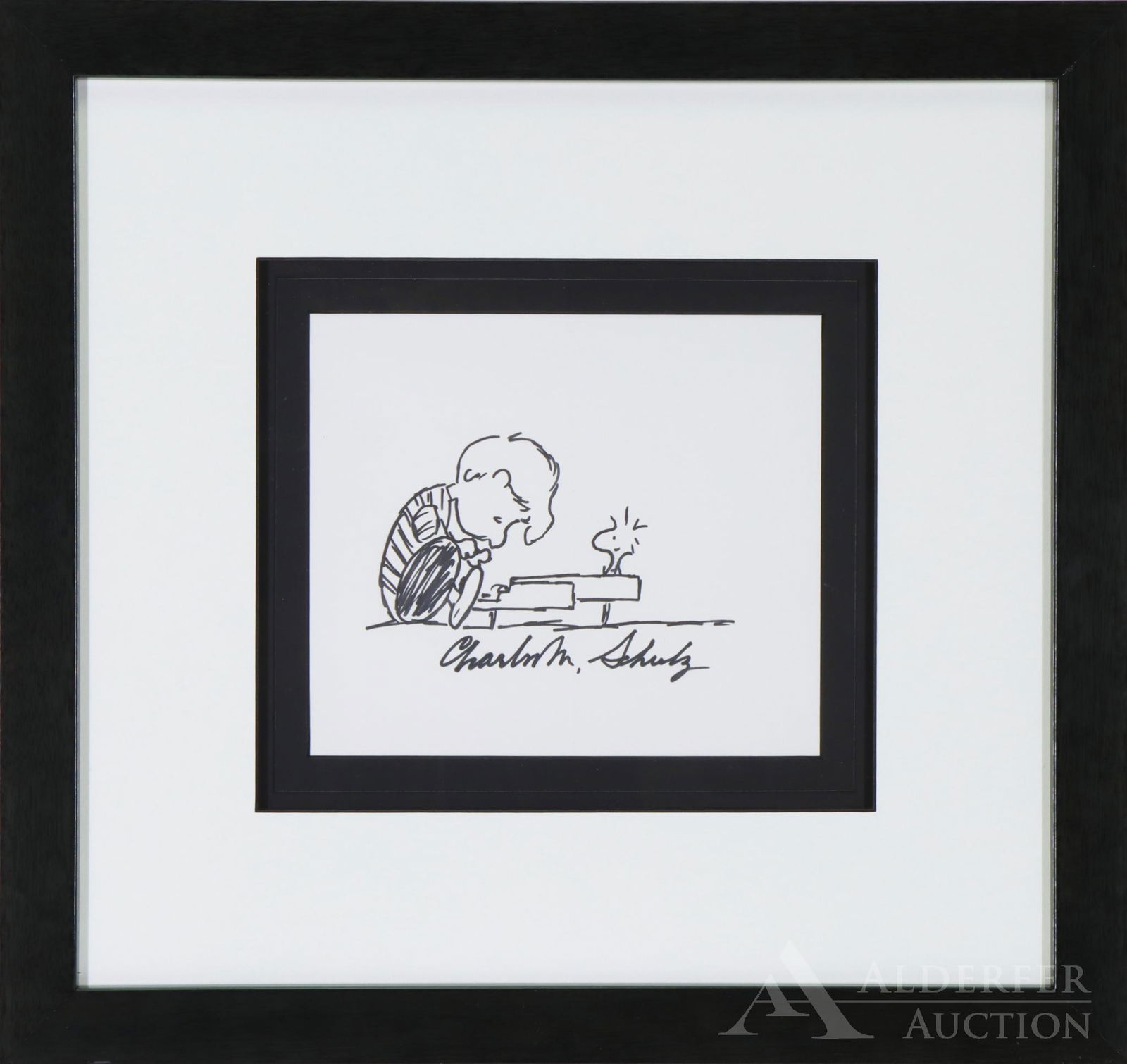 Peanuts Original Pen and Ink Drawing of Schroeder & (1 of 6)