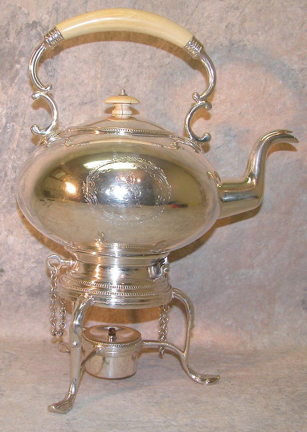 504 Silver Teapot and Warmer Stand.