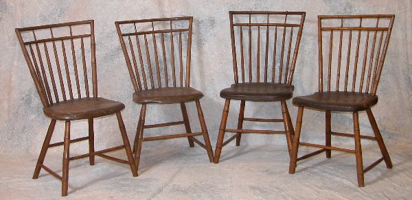 Grouping of Four Windsor Chairs.