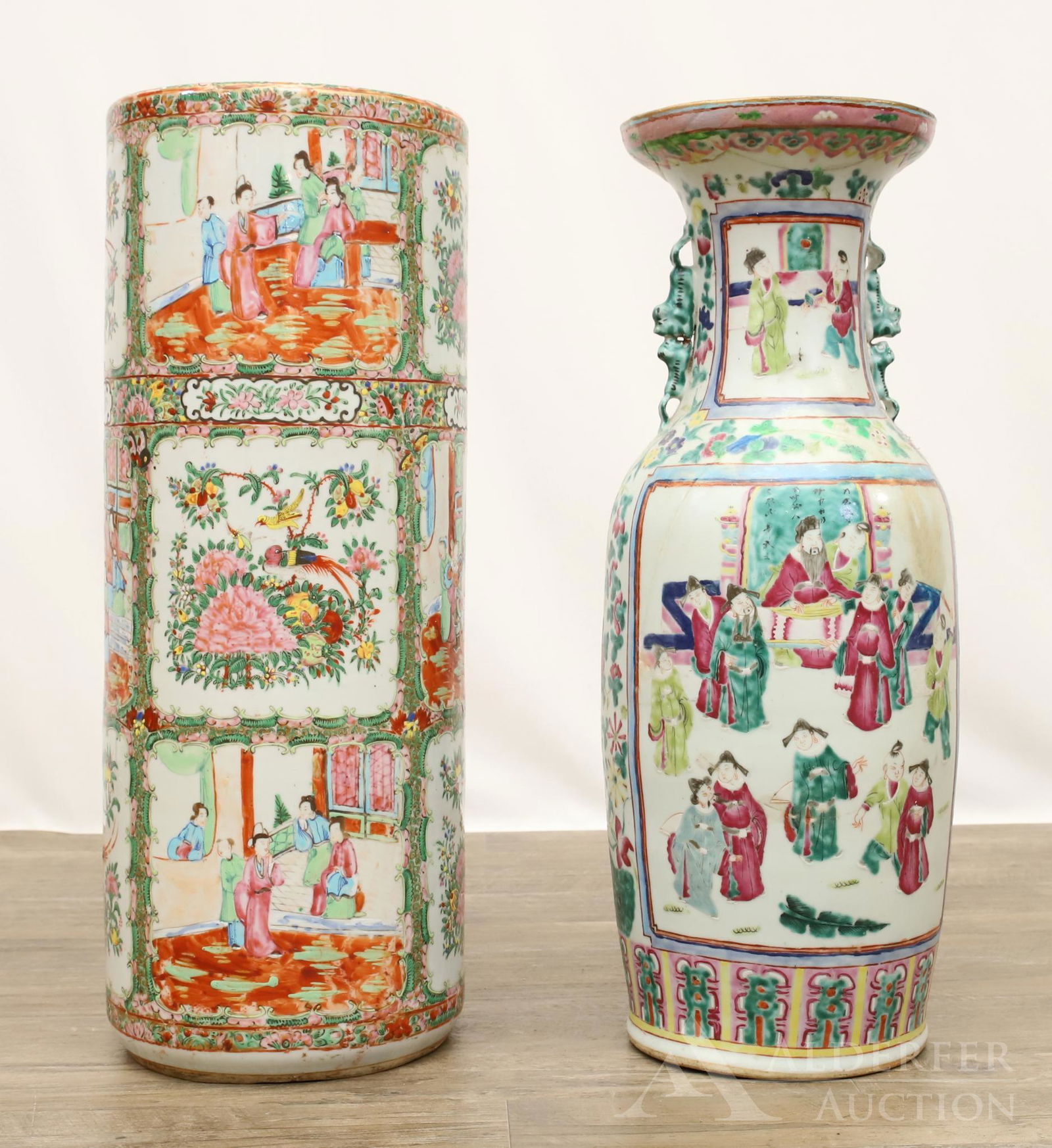 Famille Rose Umbrella Stand and Vase (1 of 13)