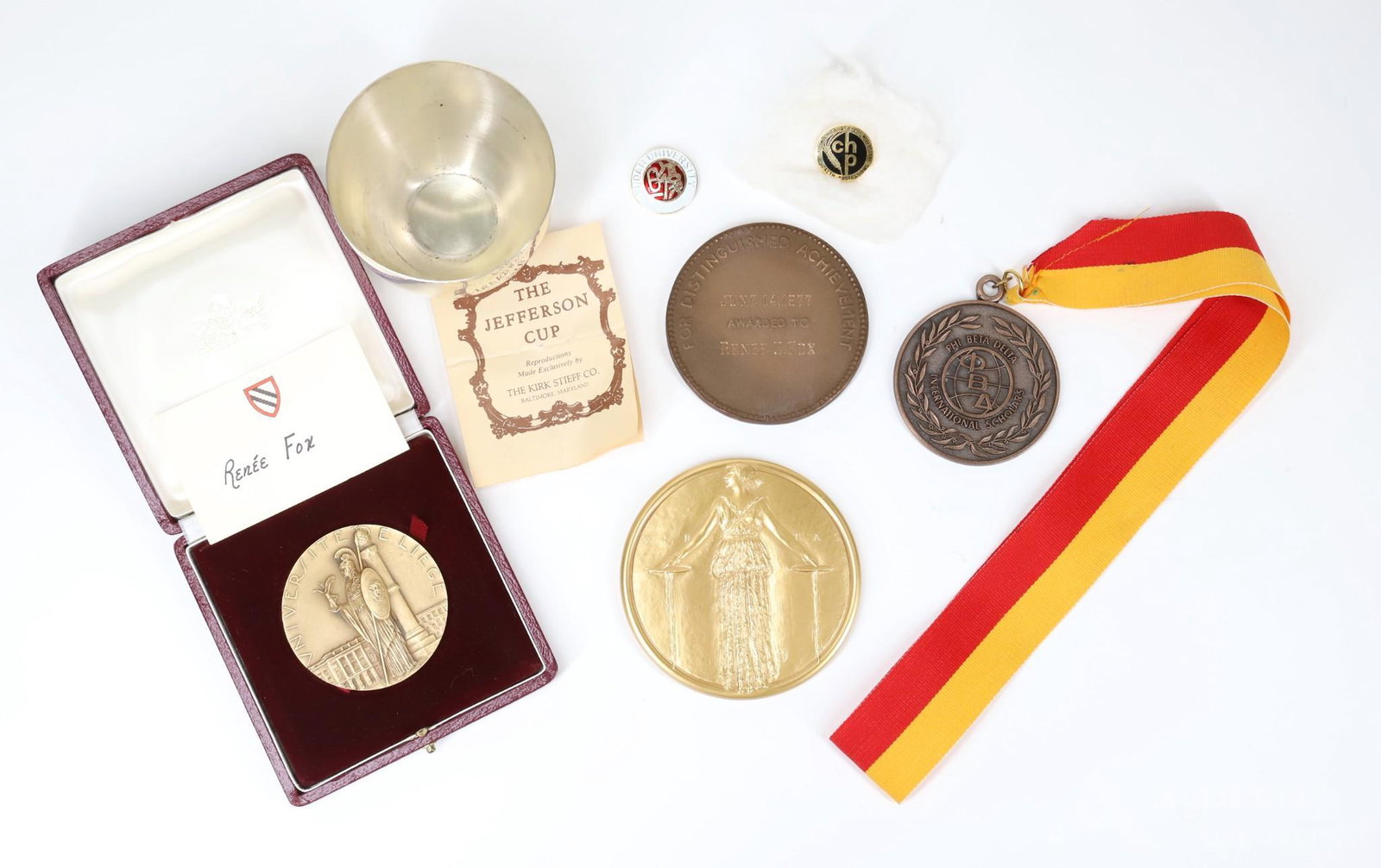 Medals, Awards and Pins of Famed American Sociologist: Renee Claire Fox (1928-2020) was an American sociologist and medical ethicist that earned her Ph.D in sociology from Radcliffe College (Harvard University) in 1954. During her 50+ year career she cond
