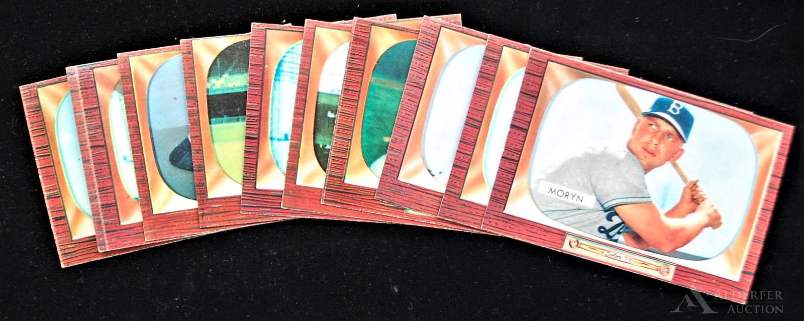 1955 Bowman Baseball Cards (10): 1955 Bowman baseball cards (10) Different - #245 Bill Miller, #247 Dutch Leonard, #251 Stan Jok, #252 Roy Smally, #253 Jim Wilson, #254 Bennett Flowers, #255 Pete Runnels, #256 Owen Friend, #259 Don M
