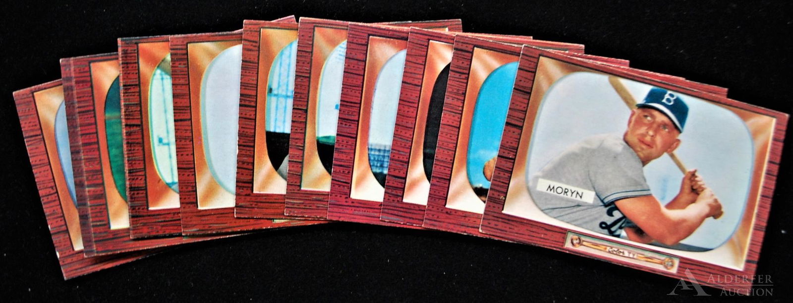 1955 Bowman Baseball Cards (10): 1955 Bowman baseball cards (10) Different- #261 Walt Moryn, #162 Jim Lemon, #263 Eddie Joost, #264 Bill Henry, #241 John Pesky, #243 Gus Bell, #244 Duane Pillette, #255 Pete Runnels, #256 Owen Friend