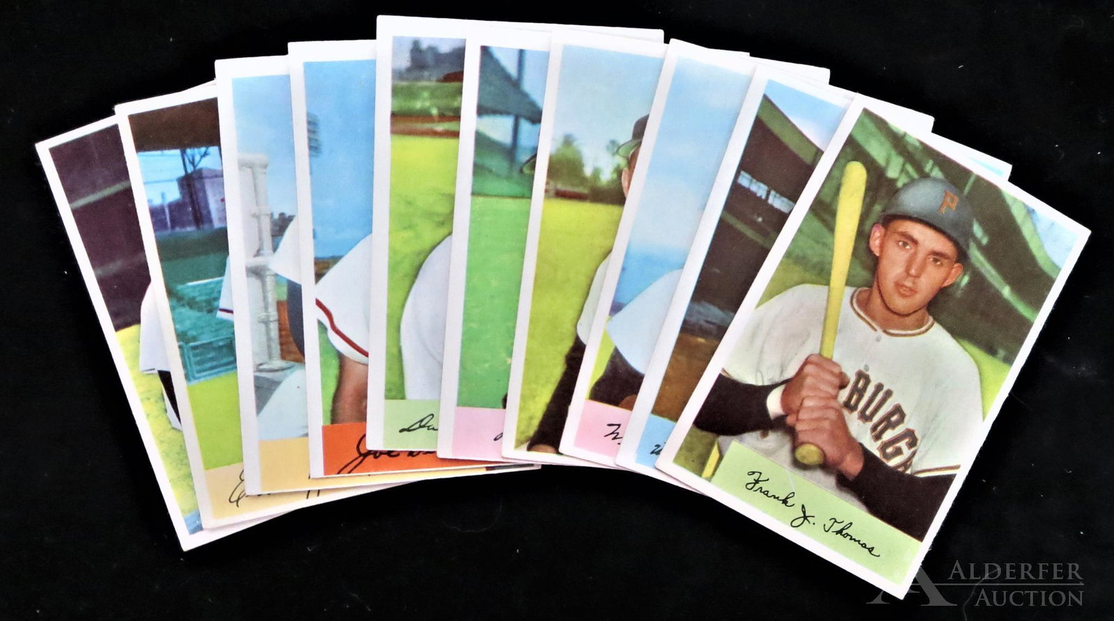 1954 Bowman Baseball Cards (10): 1954 Bowman baseball cards (10) Different - #136 Clyde Vollmer, #144 Ernie Johnson, #146 Dick Gernert, #147 Joe De Maestri, #148 Dale Mitchell, #149 Bob Young, #150 Cass Michaels, #152 Mickey Vernon, 