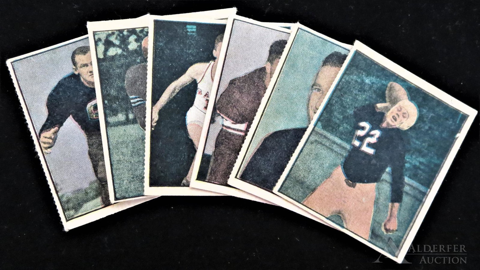 1951 Berks Ross Hit Parade of Champions Trading Cards: 1951 Berks Ross Hit Parade of Champions trading cards (6) Different - #3-14 Wade Walker (football) #3-15 Rodney Franz (football), #4-14 Arnold Galiffa (football), #4-15 Charles Justice (football), #3