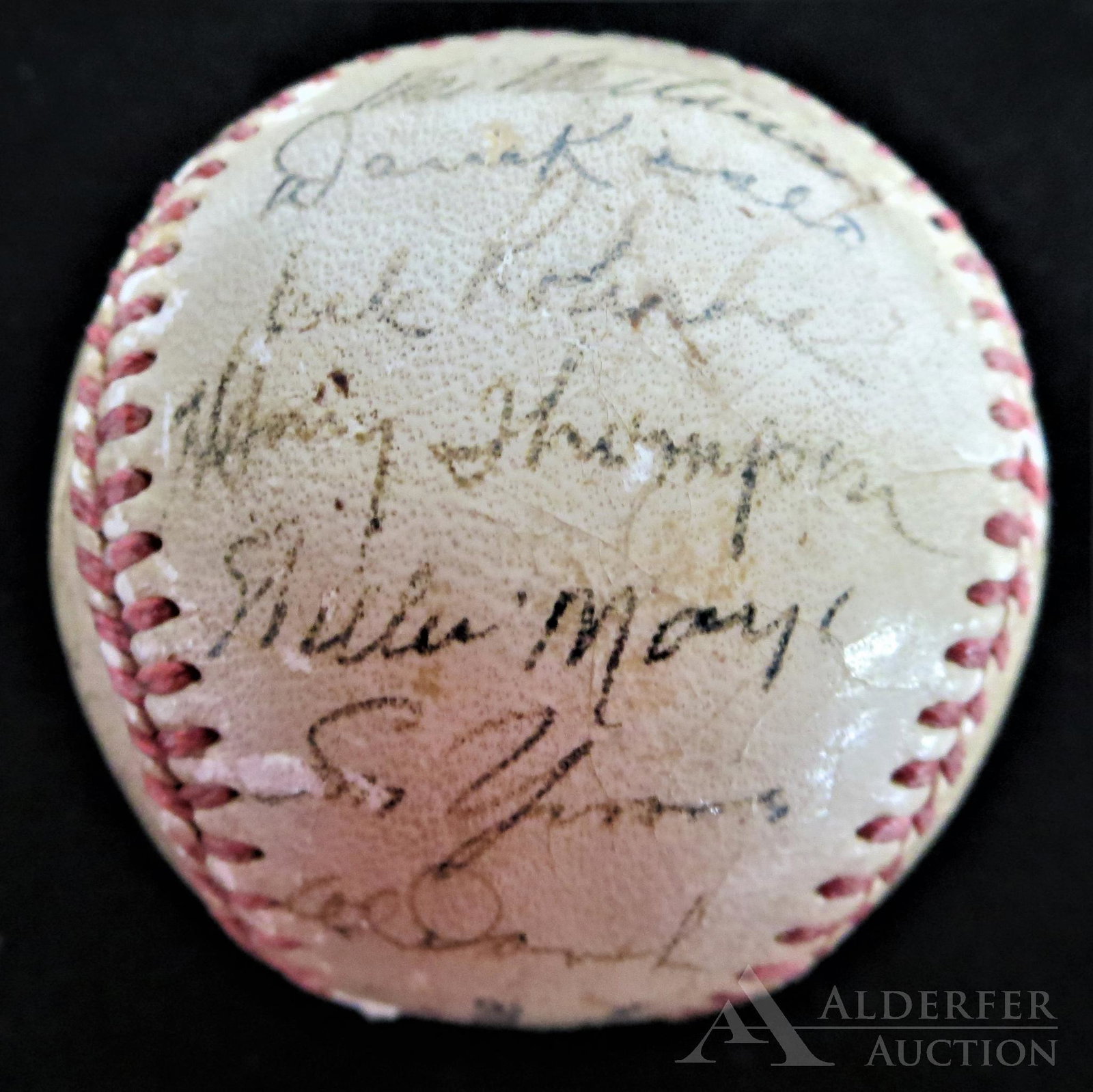1952 New York Giants Autographed Baseball: 1952 New York Giants team autographed Ford Frick NL baseball - 25 signatures to include Willie Mays (rookie year), Al Dark, Larry Jansen, Bobby Thomson, Sam Jones, Sal Maglie, etc w/letter of provenan