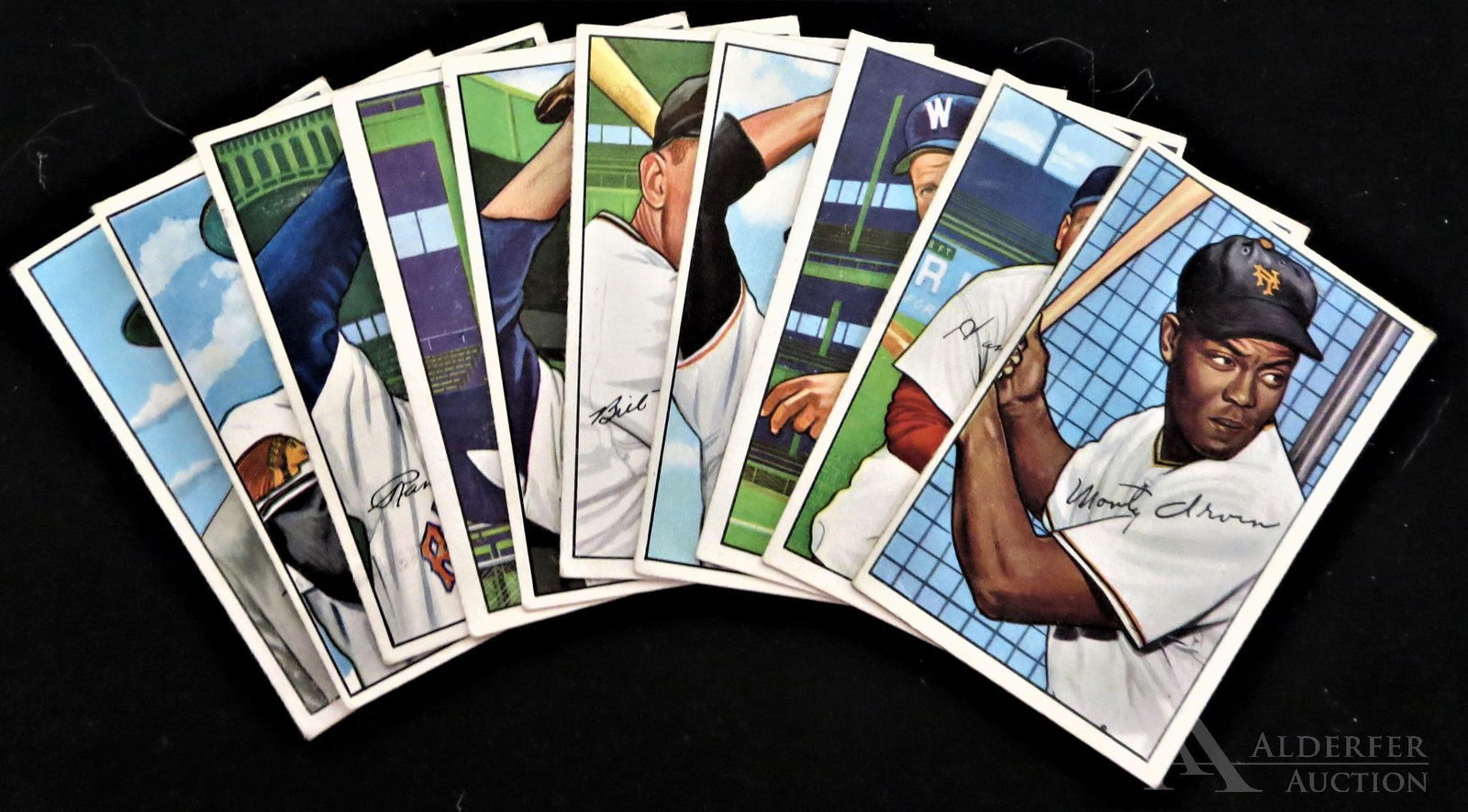 1952 Bowman Baseball Cards (10): 1952 Bowman baseball cards (10) Different - #84 Sam Jethro, #106 Randy Gumpert, #111 Walter "Hoot" Evers, #114 Frank Hiller, #119 Bill Howerton, #134 Al Brazle, #135 Mickey Harris, #141 Hank Edwards,