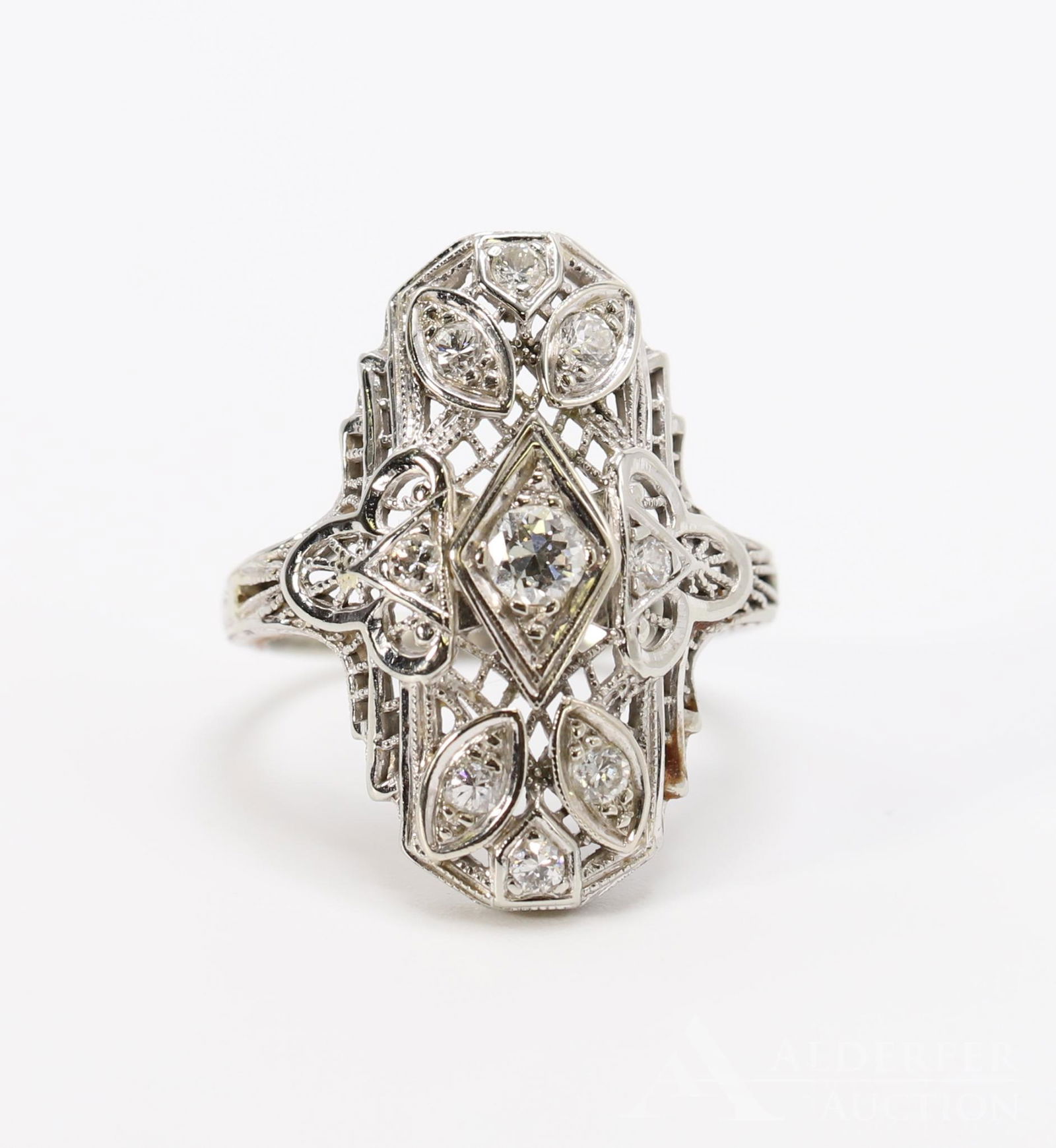 14KW Gold Diamond Filigree Ring (1 of 5)