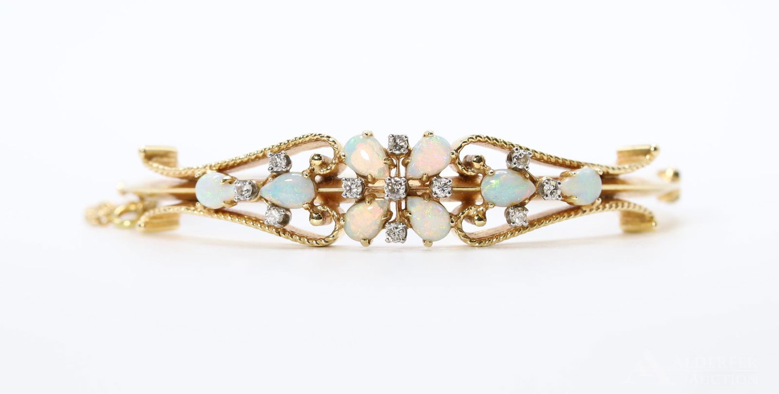 14KY Gold Opal and Diamond Bracelet (1 of 5)