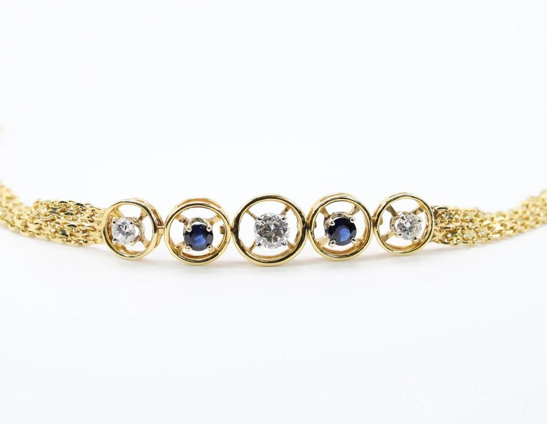 14KY Gold Sapphire and Diamond Bracelet (1 of 5)