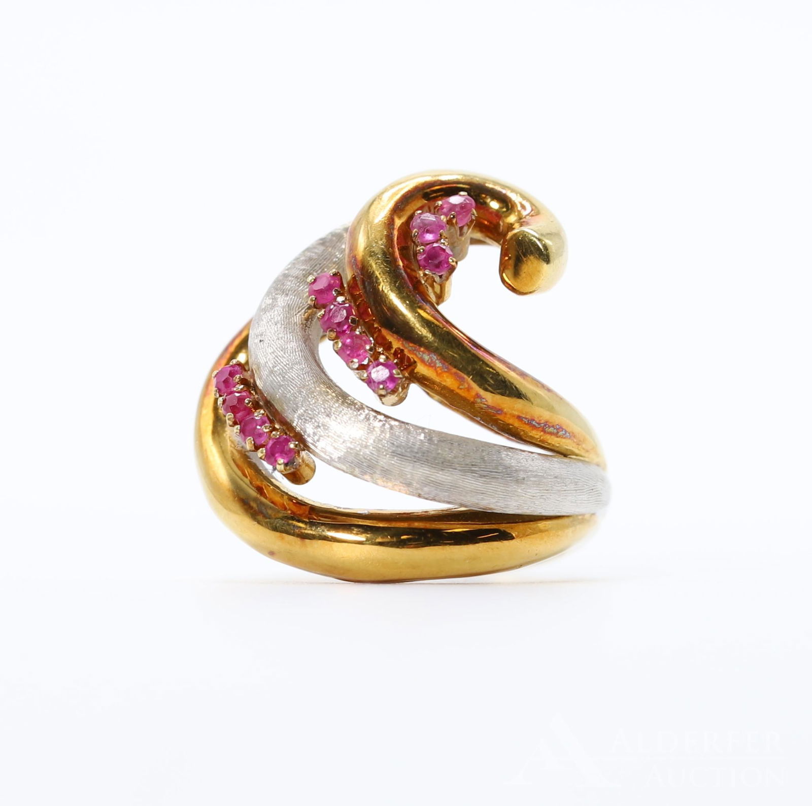 18K Two Tone Gold Ruby Ring (1 of 6)