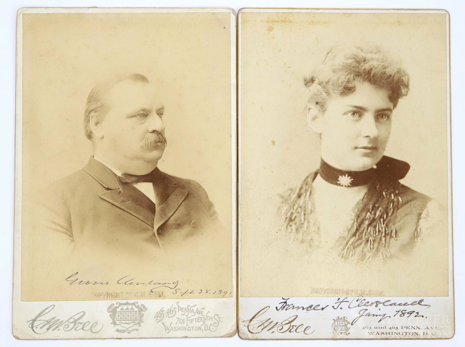 Autographed Photographs of Grover and Frances Cleveland (1 of 8)