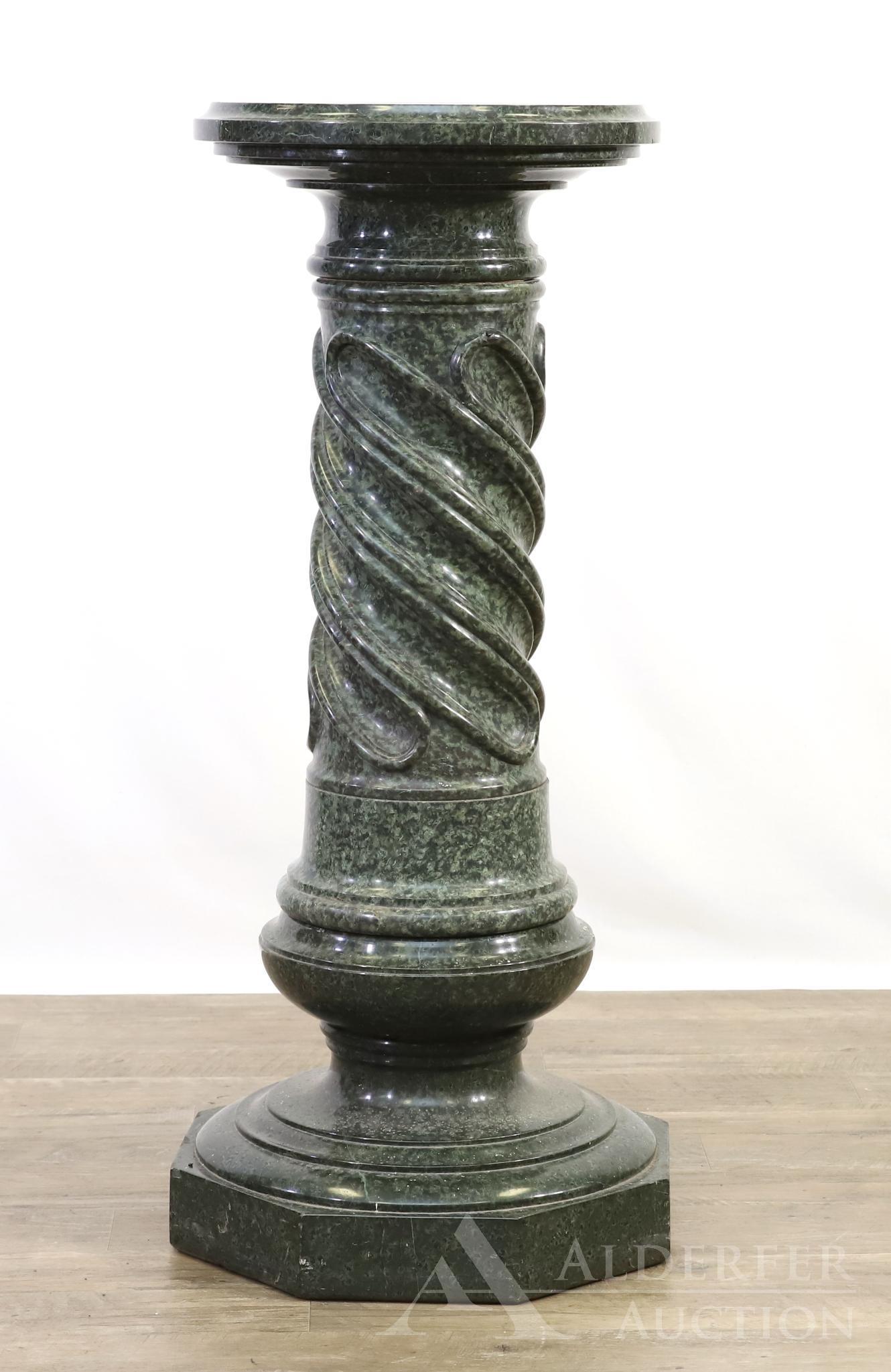 Green Twisted Marble Columnar Pedestal (1 of 8)
