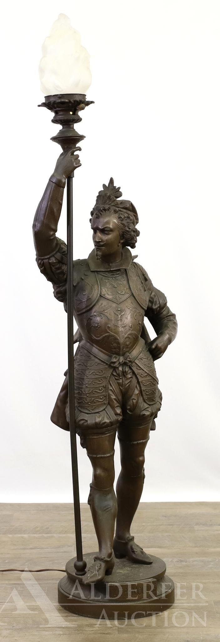 Spanish Conquistador Bronze Figural Lamp (1 of 7)