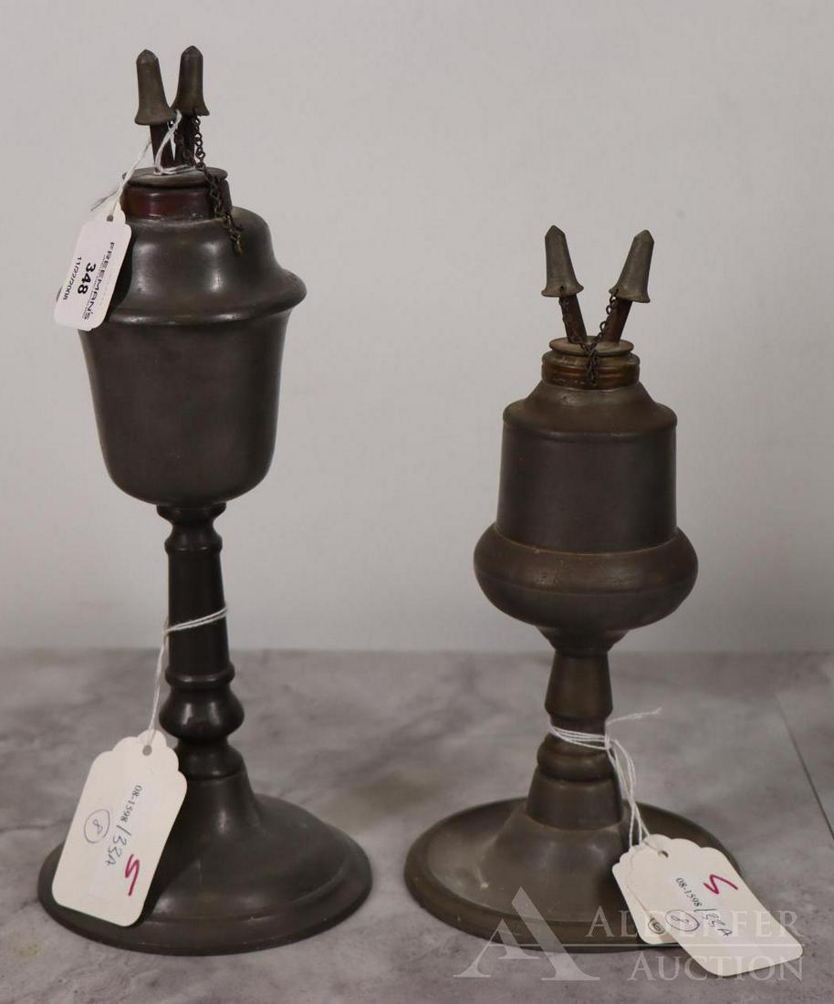 Pewter Camphene Oil Lamps (1 of 11)