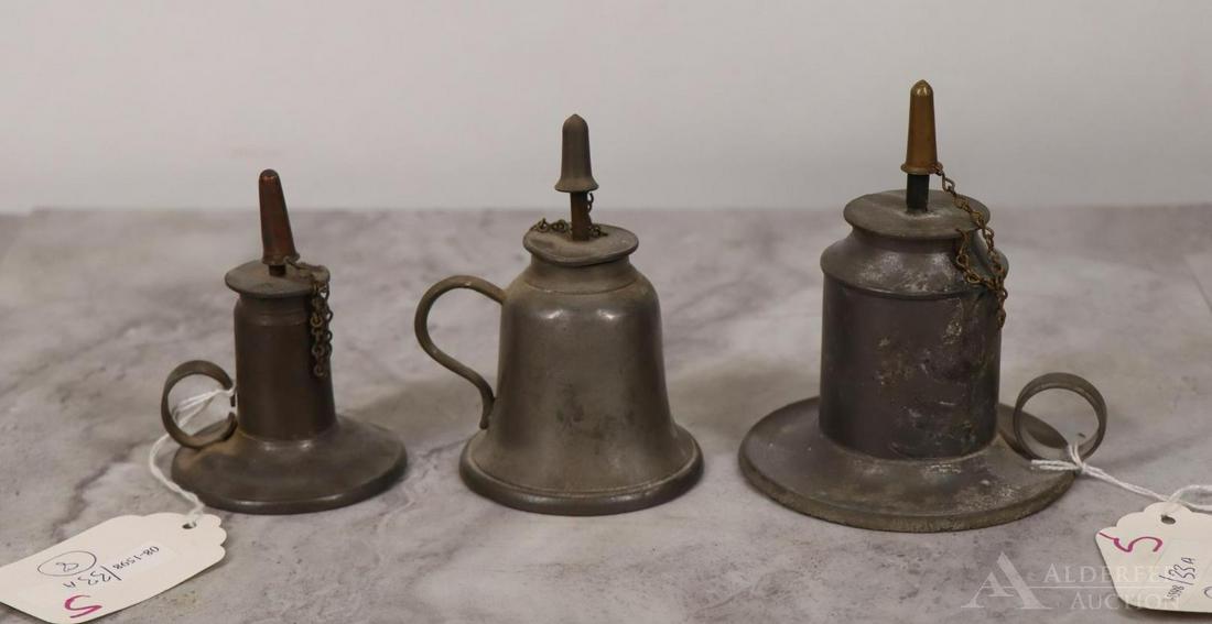 Pewter Camphene Oil Lamps (1 of 10)
