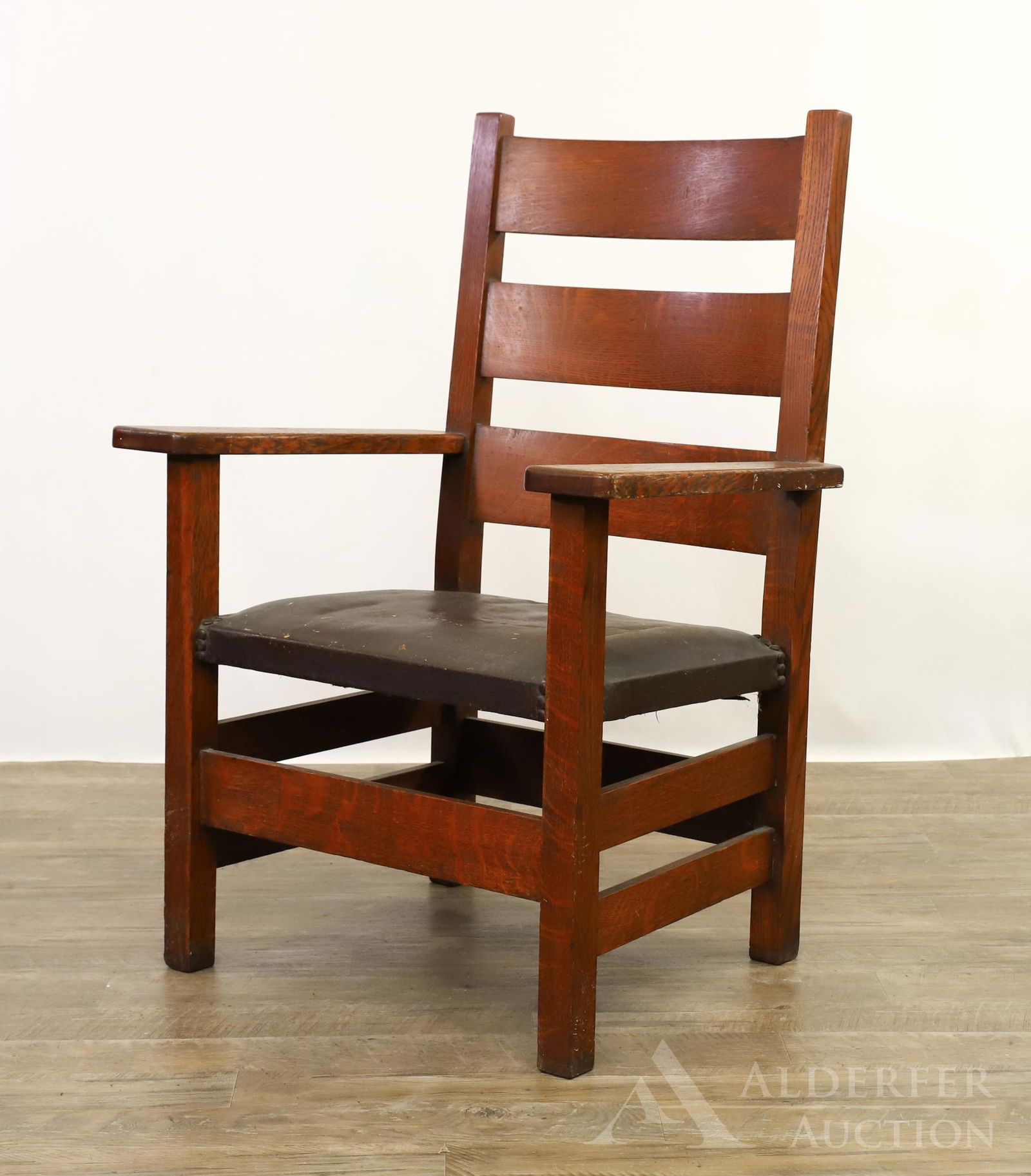 Arts & Crafts Ladder Back Arm Chair (1 of 11)