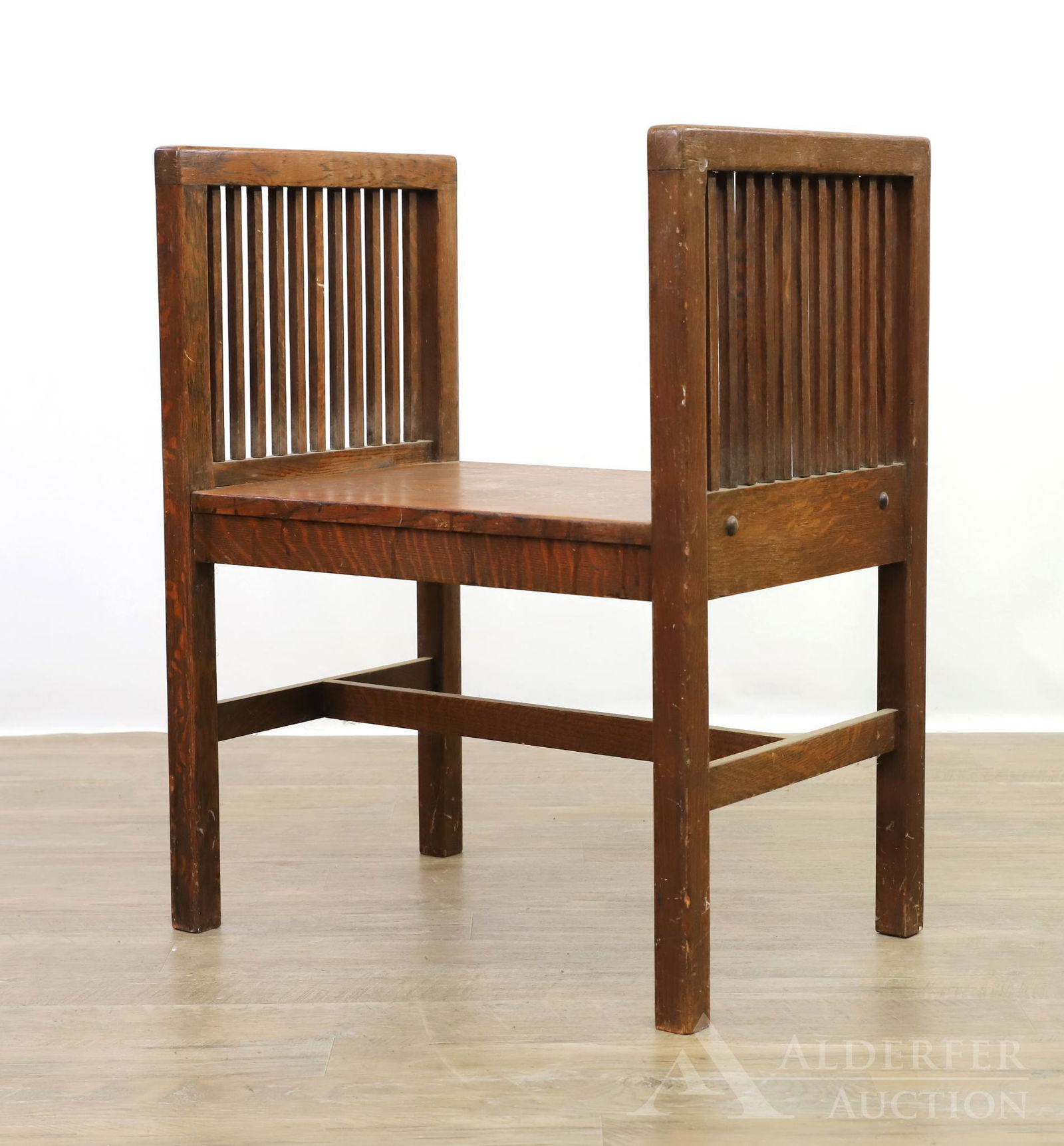 Spindle Oak Bench (1 of 8)