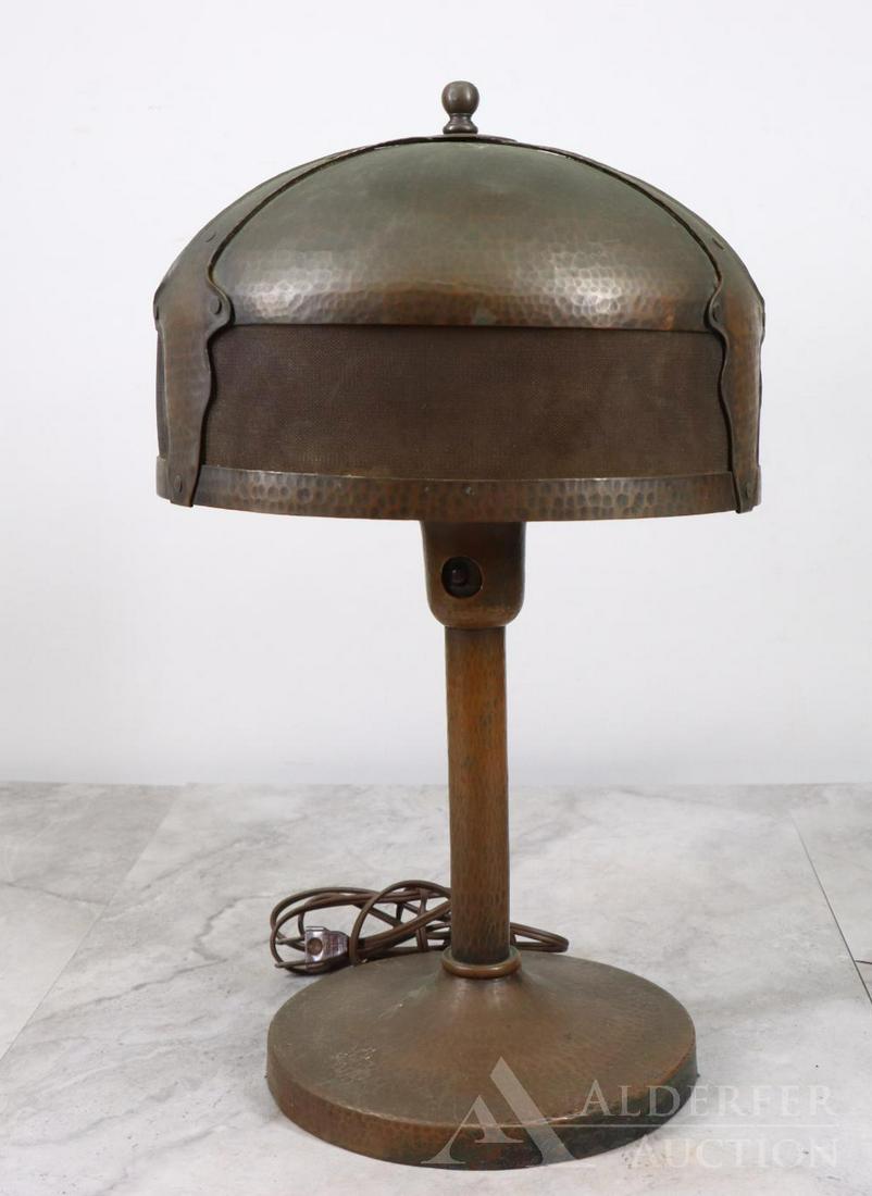 Arts & Crafts Table Lamp With Copper Domed Shade (1 of 10)