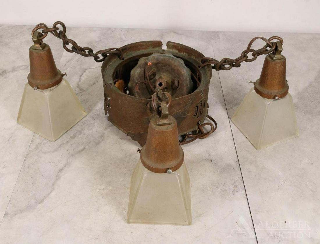 Arts & Crafts, Craftsman, Three Drop Chandelier (1 of 4)