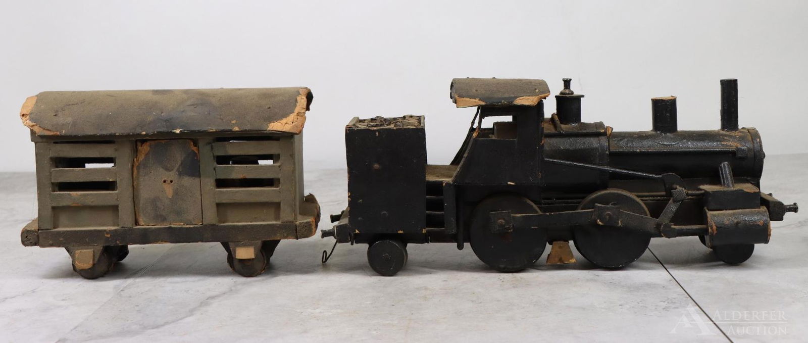 Vintage Handmade Train Engine And Coal Car Model Toy (1 of 14)