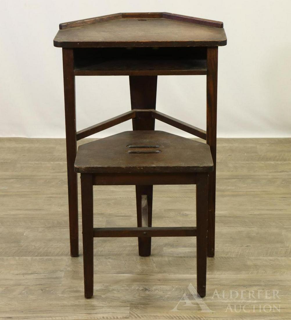 Arts & Crafts, Corner Telephone Stand And Stool (1 of 10)