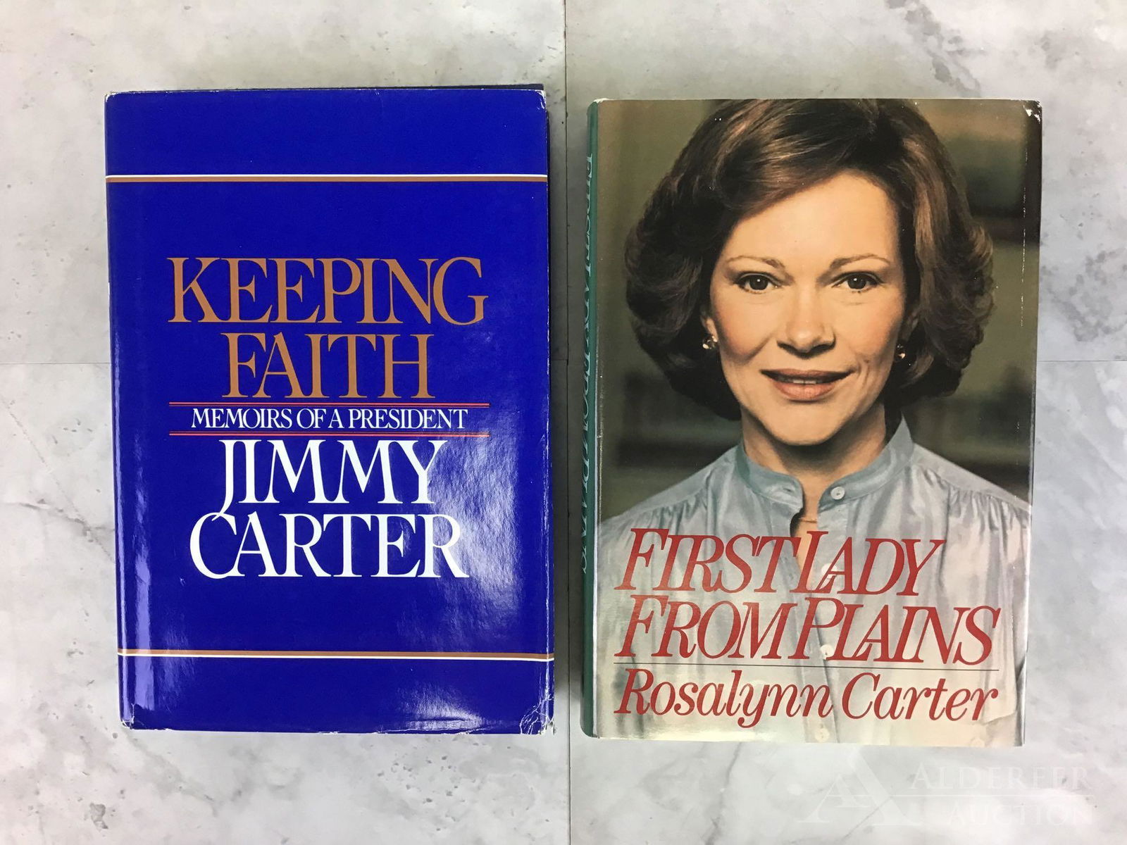Keeping Faith, Signed 1st Edition & First Lady From: Signed, 1st Edition, Keeping Faith: Memoirs of a President by Jimmy Carter, signed by author on applied sticker (from WTIC Television's sign-on dedication and celebration), Bantam Books, Inc., New Yor
