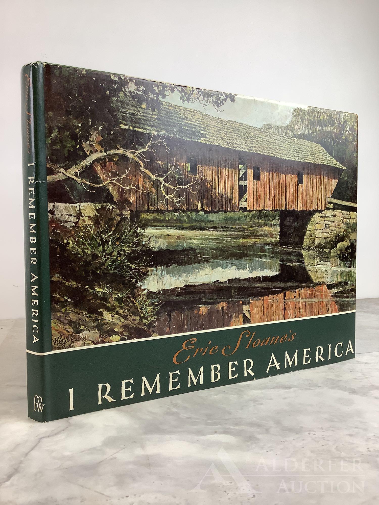 I Remember America, Signed Edition: Signed Edition, Second Printing, I Remember America, by Eric Sloane, Funk & Wagnall's, New York, Publication Date 1975 (originally 1971), signed and dated (1981) sketch by author of birthday cake.