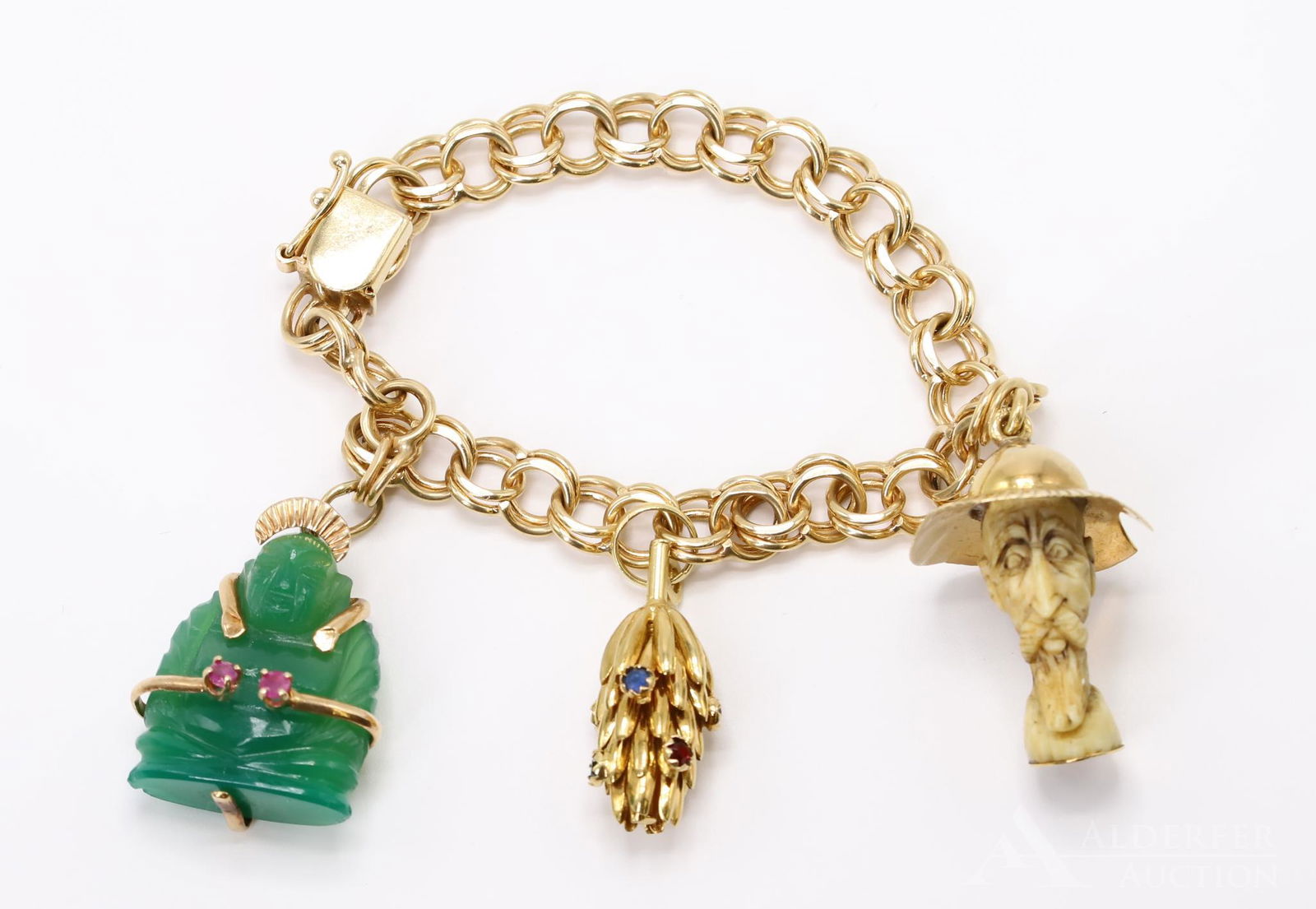 14KY Gold Bracelet, 18K and 14KY Gold Charms (1 of 9)