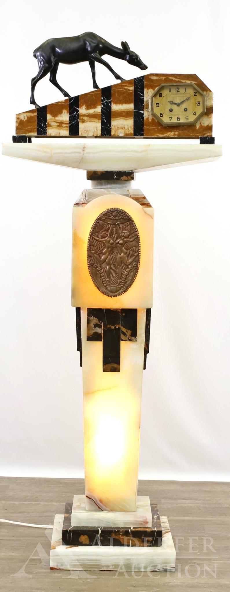 Art Deco Pedestal  & Clock (1 of 15)