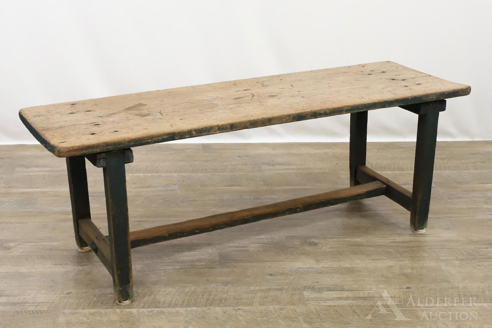 Primitive Blue Painted Bench (1 of 12)