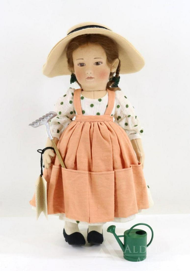 LOT OF R JOHN WRIGHT.: LOT. 17" MIB "Mary, Mary, Quite Contrary" doll No. 042/100. From the Nursery Rhyme Series, 1992 was made exclusively for Dolly Dears, Birmingham, Alabama. Along with the doll is the original rake, an